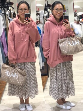 「ORNE（オルネ）のアイテム」を使った、Yukki Liさん（レディース・158cm）の冬コーディネート