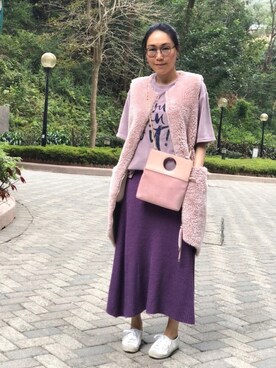 「Maple（メープル）のアイテム（ジャケット/アウター）」を使った、Yukki Liさん（レディース・158cm）の冬コーディネート