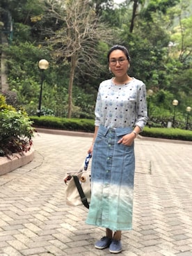 「Gozo（ゴソ）のアイテム（トップス）」を使った、Yukki Liさん（レディース・158cm）の春コーディネート