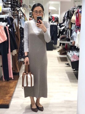 「Maple（メープル）のアイテム」を使った、Yukki Liさん（レディース・158cm）の春コーディネート