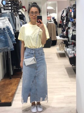 「Maple（メープル）のアイテム」を使った、Yukki Liさん（レディース・158cm）の春コーディネート