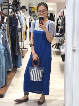 「blue bottle coffee」｜Yukki Liさん（レディース・158cm）の夏コーディネート