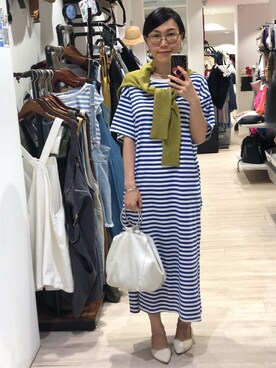 「blue」｜「アイテム（その他）」を使った、Yukki Liさん（レディース・157cm）の夏コーディネート