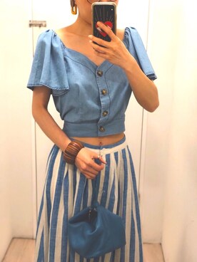 「blue」｜「アイテム（アンサンブル）」を使った、Yukki Liさん（レディース・158cm）の夏コーディネート