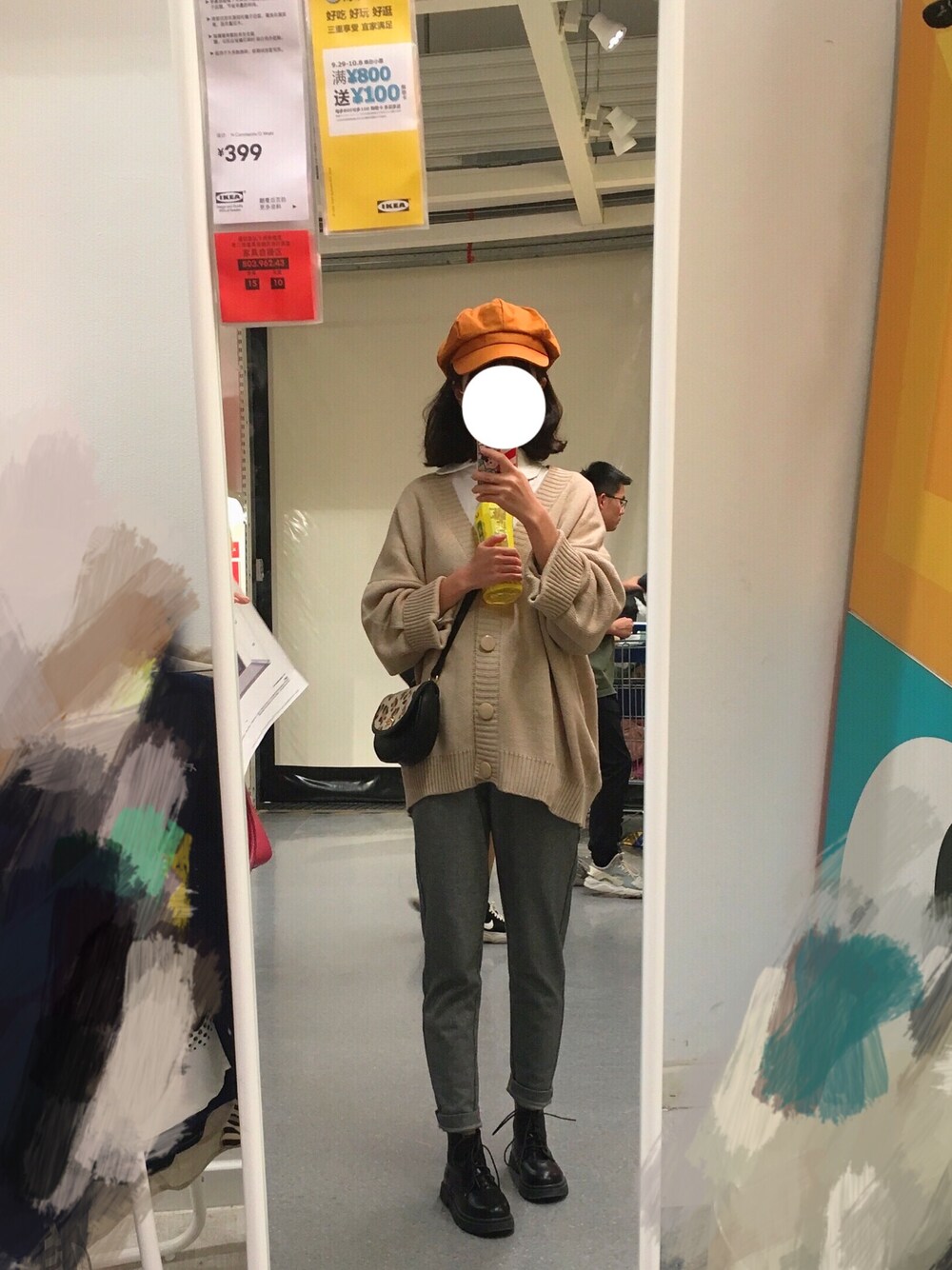 「IKEAのアイテム（ミラー、ホワイト系）」を使った、邻居家的小豆豆呀さん（レディース・155cm）の秋コーディネートの1枚目の写真