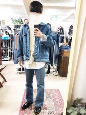 「大学生コーデ」｜「アイテム（デニムジャケット）」を使った、白石くんさん（メンズ・170cm）の春コーディネート