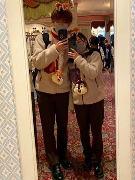 「カップル」｜「アイテム（ブルゾン）」を使った、RICさん（メンズ・177cm）の冬コーディネート