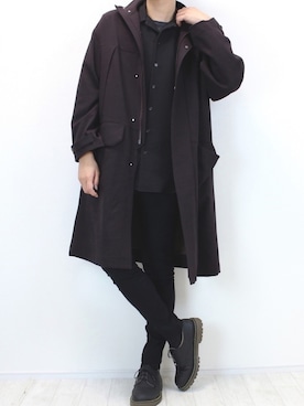 「ADAM ET ROPE'（アダムエロペ）のアイテム（その他アウター）」を使った、梅田梅さん（メンズ・180cm）の冬コーディネート