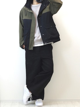 「ストリートカジュアル」｜「アイテム（マウンテンパーカー）」を使った、梅田梅さん（メンズ・180cm）の冬コーディネート