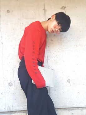 「MSGM（エムエスジーエム）のアイテム（スラックス）」を使った、ココさん（メンズ・169cm）の春コーディネート