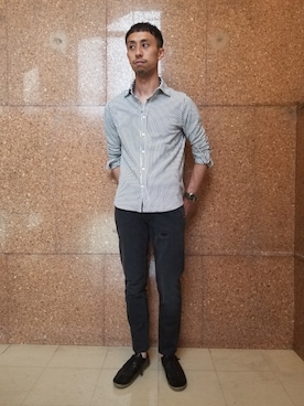 「DESIGNWORKS（デザインワークス）のアイテム」を使った、ナカモトさん（メンズ・177cm）の春コーディネート