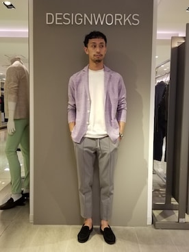「DESIGNWORKS（デザインワークス）のアイテム」を使った、ナカモトさん（メンズ・177cm）の春コーディネート