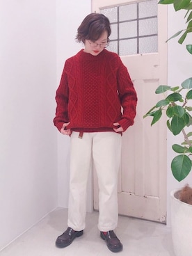 「My Fav. CHILD WOMAN（マイファブチャイルドウーマン）のアイテム（デニムパンツ）」を使った、Dot＆Stripes CHILDWOMANさん（レディース・160cm）の秋コーディネート