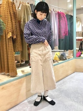 「CHILD WOMAN（チャイルドウーマン）のアイテム（スカート）」を使った、Dot＆Stripes CHILDWOMANさん（レディース・160cm）の冬コーディネート