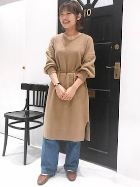「ラクーンニット」｜Dot＆Stripes CHILDWOMANさん（レディース・155cm）の冬コーディネート