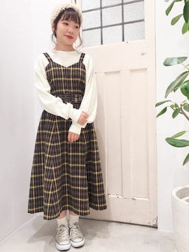 「コンバースハイカット」｜「アイテム（ワンピース/ドレス）」を使った、Dot＆Stripes CHILDWOMANさん（レディース・153cm）の冬コーディネート