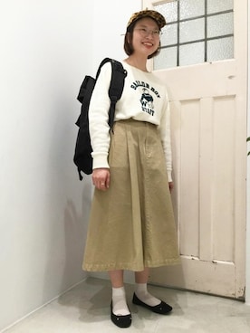 「CHILD WOMAN（チャイルドウーマン）のアイテム（スカート）」を使った、Dot＆Stripes CHILDWOMANさん（レディース・160cm）の冬コーディネート