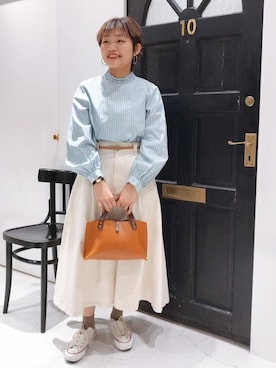 「CHILD WOMAN（チャイルドウーマン）のアイテム（スカート）」を使った、Dot＆Stripes CHILDWOMANさん（レディース・155cm）の冬コーディネート