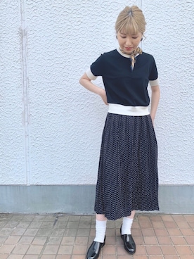 CHILD WOMAN プリーツスカート ドット　ジンタンドットptプリーツSK CHILD WOMAN（チャイルドウーマン）の「○ジンタンドットpt