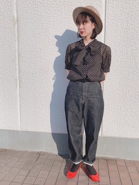 「My Fav. CHILD WOMAN（マイファブチャイルドウーマン）のアイテム」を使った、Dot＆Stripes CHILDWOMANさん（レディース・160cm）の春コーディネート