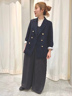 「紺ブレ」｜「アイテム（オールインワン・サロペット）」を使った、Dot＆Stripes CHILDWOMANさん（レディース・160cm）の春コーディネート