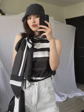 「通勤穿搭」｜「アイテム（タンクトップ）」を使った、shiyawwwさん（レディース・163cm）の春コーディネート