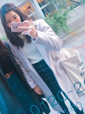 「タータンチェック」｜PAMU.さん（レディース・158cm）の冬コーディネート