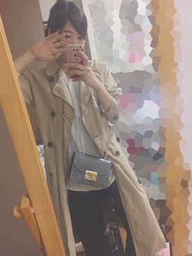 「誕生日」｜「アイテム（トレンチコート）」を使った、PAMU.さん（レディース・158cm）の春コーディネート