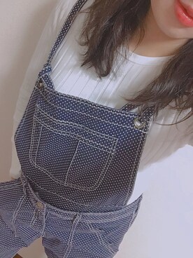 「w closet」｜「アイテム（オールインワン・サロペット）」を使った、PAMU.さん（レディース・158cm）の春コーディネート
