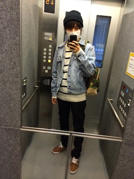 「Abercrombie&Fitch（アバークロンビーアンドフィッチ）のアイテム（デニムジャケット）」を使った、まささん（メンズ・173cm）の春コーディネート