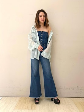 「でにむ」｜「アイテム（オールインワン・サロペット）」を使った、MISATOさん（レディース・157cm）の春コーディネート