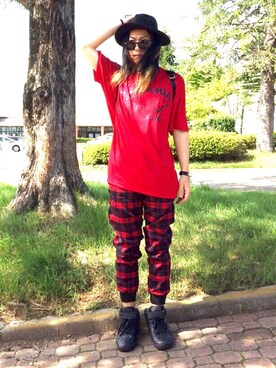 「SPINNS（スピンズ）のアイテム（バックパック/リュック）」を使った、Keisuke Valentineさん（メンズ・174cm）の夏コーディネート