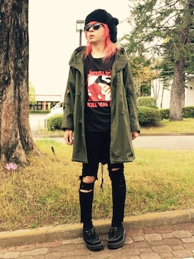 「GEORGE COX（ジョージコックス）のアイテム（その他シューズ）」を使った、Keisuke Valentineさん（メンズ・174cm）の秋コーディネート