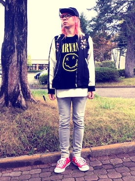 「SPINNS（スピンズ）のアイテム（バックパック/リュック）」を使った、Keisuke Valentineさん（メンズ・174cm）の秋コーディネート