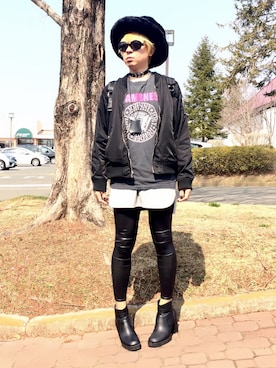「ankoROCK（アンコロック）のアイテム（帽子）」を使った、Keisuke Valentineさん（メンズ・174cm）の春コーディネート