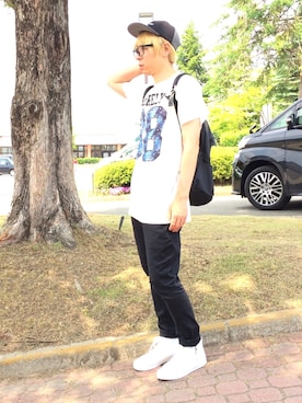 「SPINNS（スピンズ）のアイテム（バックパック/リュック）」を使った、Keisuke Valentineさん（メンズ・174cm）の夏コーディネート