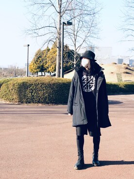 「HOOK（フック）のアイテム（帽子）」を使った、Keisuke Valentineさん（メンズ・174cm）の冬コーディネート