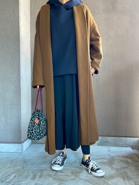 「チャックテイラー」｜「アイテム（ワンピース/ドレス）」を使った、たむらヘプバーンさん（レディース・168cm）の冬コーディネート