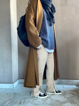 たむらヘプバーンさん（レディース・168cm）の冬コーディネート