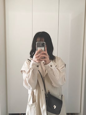 「DISCOAT（ディスコート）のアイテム（トレンチコート）」を使った、ひさん（レディース・159cm）の春コーディネート