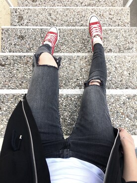 「pants」｜「アイテム（ノーカラージャケット）」を使った、Cathy_Haさん（レディース・165cm）の冬コーディネート