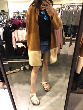 「faux fur」｜「アイテム（ジャケット/アウター）」を使った、Cathy_Haさん（レディース・165cm）の秋コーディネート