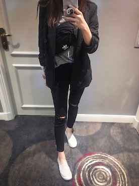 「blazer」｜「アイテム（その他アウター）」を使った、Cathy_Haさん（レディース・165cm）の秋コーディネート