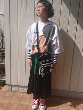 「アイテム（バッグ）」を使った、shizukumi さん（キッズ・141cm・10代）の春コーディネート