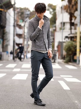 「MK MICHEL KLEIN HOMME （エムケーミッシェルクランオム）のアイテム」を使った、MK MICHEL KLEIN hommeさん（メンズ・185cm）の冬コーディネート