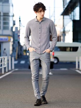 「MK MICHEL KLEIN HOMME （エムケーミッシェルクランオム）のアイテム」を使った、MK MICHEL KLEIN hommeさん（メンズ・175cm）の冬コーディネート