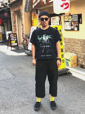 「モードストリート」｜「アイテム（スリッポン）」を使った、ゆ⃙ゆ⃙ゆ⃙ゆ⃙ゆ⃙さん（メンズ・173cm）の夏コーディネート