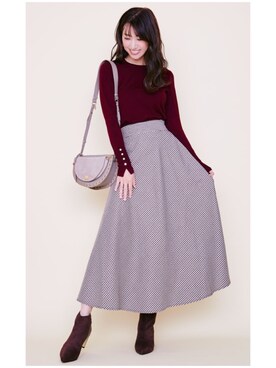 「model」｜阿川麻美さん（レディース・166cm）の冬コーディネート