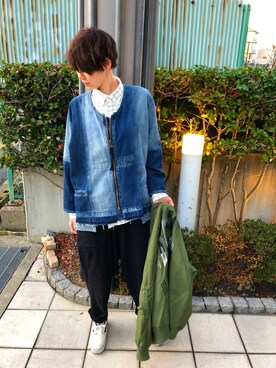 「ミックススタイル」｜「アイテム（MA-1）」を使った、7aowaniさん（レディース・166cm）の春コーディネート