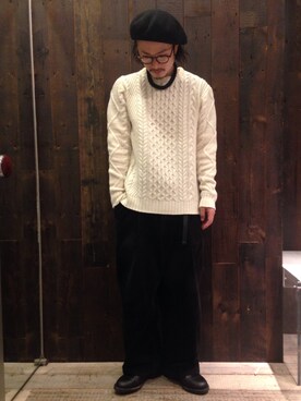「HARE（ハレ）のアイテム（ハンチング/ベレー帽）」を使った、t__munaさん（メンズ・170cm）の冬コーディネート